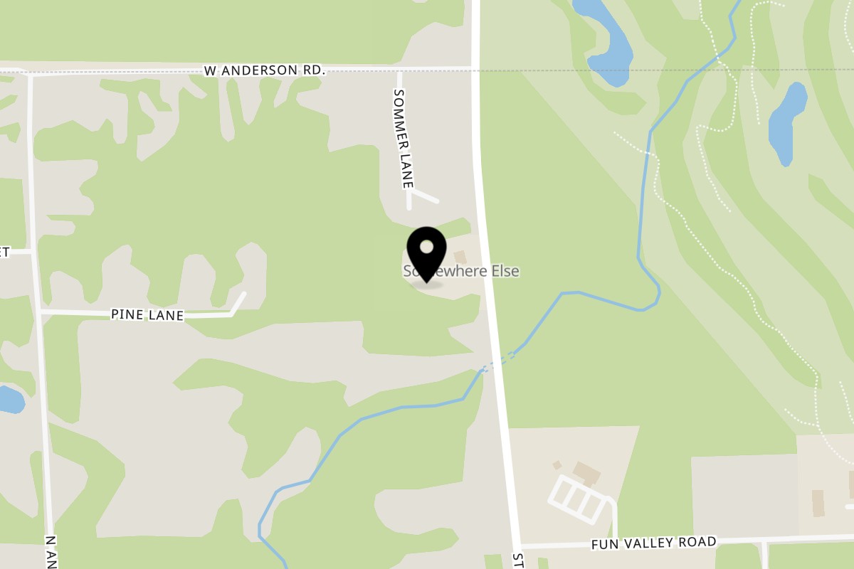 Map showing the location of Somewhere Else Bar & Grill on 9623 WI-27 in Hayward